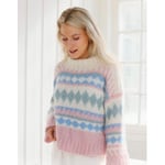 Berries and Cream Sweater by DROPS Design - Genser Strikkeoppskrift st - XXX-Large