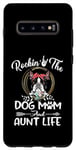 Coque pour Galaxy S10+ Boston Terrier Rocking The Dog Mom and Aunt Life Mothers Day