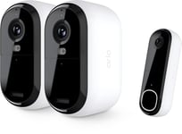 Arlo Essential 2k Security Kit (2x Utomhuskamera + 1x Video Dörrklocka)