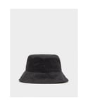 Moschino Mens Accessories Logo Print Bucket Hat in Black Polycotton - One Size