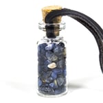 Glass Gift Bottle On Wax Cord With Sodalite -- 3.6 Cm