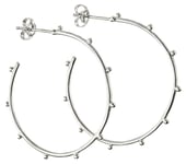Elements Silver E5863 Sterling Silver Studded 34mm Hoops Jewellery
