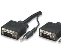 Manhattan Svga Audio Cable, 4,5 M, Vga (D-Sub) + 3.5Mm, Vga (D-Sub) + 3.5Mm, Nickel, Svart, Hane/Hane