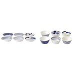 Royal Doulton Bowl - Pacific Blue Collection Pasta Bowls - Porcelain Tableware Set of 6 - Perfect for Pasta, Soup and Dessert - 22cm & Pacific 40009467 11cm Bowls Mixed Set of 6 Porcelain Blue