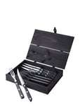 Steakbestik/Grillbestik Old Farmer Black 8 Dele Sort/Stål Home Tableware Cutlery Steak Cutlery Black Gense