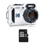KODAK Pixpro Pack WPZ2 + 1 carte SD Kodak - Compact 16M Pixels, étanche à 15m, Anti-Choc, Video 720p, Ecran LCD 2,7 - Batterie Li-ion - Blanc - Blanc