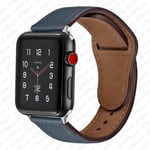 Läderrem För Apple Watch Band 44mm 40mm 42mm 38mm 44 mm Smartwatch Tillbehör armband armband iWatch 3 4 5 SE 6 7 Midnight blue 42mm or 44mm