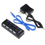 lect carte memoire 4 ports usb 3.0 hub with on-off switch power adapter for desktop laptop ep88091