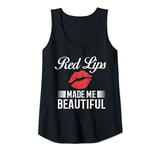 Womens Lipstick Red Beauty Cosmetic Lip Make Up Tank Top