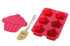 Premier Housewares Cupcake Baking Set - Hot Pink