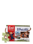 Emil 3 Puslespil I Æske Patterned Barbo Toys