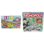 Hasbro Gaming The Game of Life Game, Family Board Game for 2 to 4 Players, for Kids Ages 8 and Up, Includes Colourful Pegs & Monopoly Game, Family Board Game for 2 to 6 Players