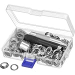 100 set grommets öljetter kit grommet inställningsverktyg för presenning tyg gardiner (2/5 tum innerdiameter)