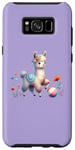 Galaxy S8+ Purple Cute Alpaca with Floral Crown and Colorful Ball Case