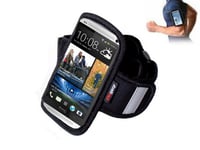 Navitech Black Running/Jogging/Cycling Water Resistant Sports Armband Compatible With The Large Smart Phones From Sony/HTC/Samsung & Google (HTC One)