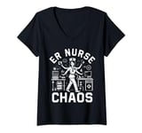 Womens ER Nurse Chaos, Celebrating International Nurse Month May V-Neck T-Shirt