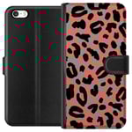 Apple iPhone SE (2016) Svart Plånboksfodral Leopardskrud