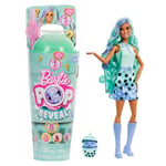 Barbie Pop Reveal Bubble Tea Series Doll & Accessories, Green Tea Scented Fashion Doll & Pet, 8 Surprises Include Color Change, Cup with Storage, HTJ21
