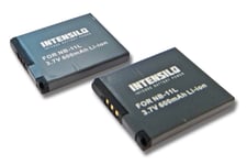 INTENSILO 2x Li-Ion Batterie 600mAh (3.7V) pour caméra Canon Digital Ixus 125HS, 127, 132, 135, 140, 145 comme NB-11L.