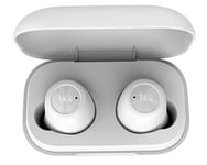 Juice®airphones Ultra True Wireless Earbud headphones, 12 Hours Playtime, Wireless Charging Case, Rich, Clear & Powerful Sound, Multi-Function Touch Controls, Bluetooth V5, IPX4, Soft touch - White
