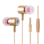 Langsdom M400 In-Ear Earbud Wired Earphones Metal Headphones Stereo Bass with Microphone 3.5mm Plug for iPhone, iPad, iPod, Android Smartphones, MP3, MP4 Players (Titanium Grey)