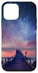 iPhone 12 mini Clouds Sky Pink Night Water Stars Reflection Blue Starry Sky Case