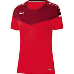 JAKO Women's Champ 2.0 t-shirt, red/wine red, 36