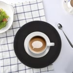 Kaffebricka i plast, rund form, bricka för servering av te och mat