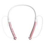 Fashion Bluetooth Earphone, Wireless Headphones, Bluetooth Neckband Sport Stereo Earphones, 24 Hours Playback Earplugs, with Mic, for Gym/Smart Phone (Color : Pink)
