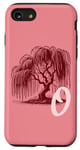 Coque pour iPhone SE (2020) / 7 / 8 Pêche élégant saule pleureur avec monogramme initiale O