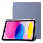 EIDERWOOD iPad 11" (2025) / iPad 10.9" (2024/2022) Tri-fold Konst Läder Fodral med Apple Pencil Hållare - Lila
