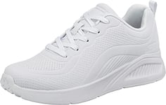 Skechers Women's BOBS BUNO How Sweet Sneaker, White Duraleather, 7 UK