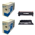 Fits BROTHER MFC-L2710DW Printer Toner cartridges TN2410 & 1 Drum Compatible