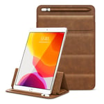 iPad 9.7 / 10.2 / 10.5 / 11&quot; (19cm x 26cm x 7mm) Tablet-etui i Støtsikker Kunst Skinn - Lysebrun
