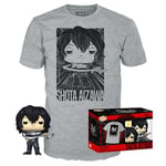 Funko Pop! & Tee: My Hero Academia (MHA) - Hota Shota Aizawa - Small - (S) - T-Shirt - Clothes With Collectable Vinyl Figure - Gift Idea - Toys and Short Sleeve Top for Adults Unisex Men and Women