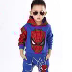 Barnpojke Spiderman Träningsoverall Hoodie Sweatshirt Byxor Set Outfit Kläder Blå 4-5 År