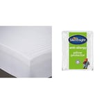 Silentnight Anti Allergy Mattress Protector Plus, White, Double with Silentnight Anti-Allergy Pillow Protector Plus, White, Pack of 2