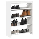 Skohylla vit 60x25x81 cm konstruerat trä