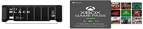 WD_BLACK D30 1TB Game Drive SSD for Xbox + Xbox Game Pass Ultimate | 3 Month Membership | Xbox/Win 10 PC - Download Code