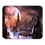 Mousepad Computer Notepad Office Fiction View of Futuristic City on Alien Planet Science SciFi World Future Fantasy Home School Game Player Computer Worker Inch