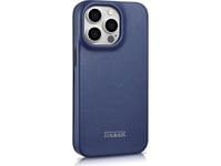 Icarer Icarer Ce Premium Läderfodral Iphone 14 Pro Max Läderfodral Med Magnetisk Flik Magsafe Blå (Wmi14220716-Bu)