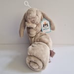 Jellycat Bashful Soft Plush Beige Bunny And Muslin Soother SO4BB BNWT