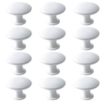 Skåpshandtag lådhandtag knoppar med skruvar 12-pack Vit