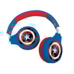 LEXIBOOK Avengers 2-i-1 Bluetooth® och kabelanslutning, vikbara hörlurar med säker volym