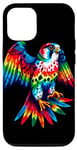 iPhone 14 Pro Cool Falcon Bird Spirit Animal Illustration Tie Dye Art Case