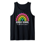 Middle School Librarian For Women Teacher Rainbow Library Tank Top