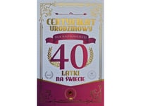 Födelsedagscertifikatkort 40-Årsdag Damer
