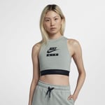 WOMENS NIKE AIR CROP TOP TANK SIZE L (893068 019) LIGHT PUMICE / BLACK