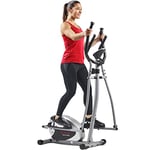 Sunny Health & Fitness Legacy Stepping Elliptical Machine, Total Body Cross Trainer with Ultra- Quiet Magnetic Belt Drive, Low Impact Exercise Equipment, Cardio Equipment for Home, SF-E905
