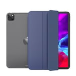 SKALO iPad Pro 12.9 (Gen 4/5/6) Trifold Suojakotelo läpinäkyvällä taustapaperilla - Tummansininen
